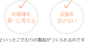 お客様を第一に考える 妥協を許さない